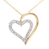 Heart Shape Diamond  Pendant in UK Hallmarked 9ct Yellow Gold